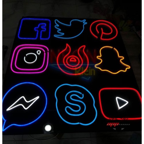 Sosyal Medya Sohbet Dekoratif Neon Led Tablo, Neon Duvar Tabela